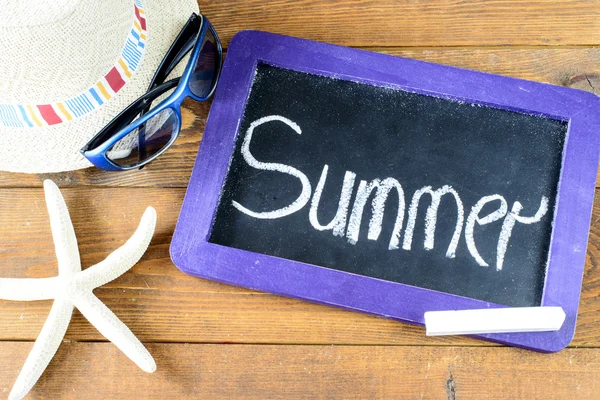 Blackboard frame met zomer — Stockfoto