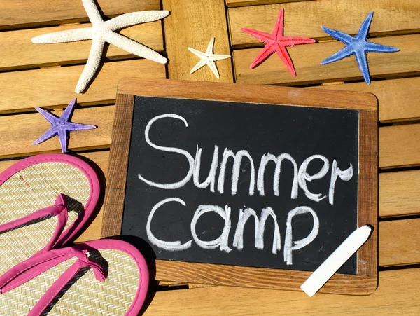 Blackboard frame with summer camp — Stock Photo, Image