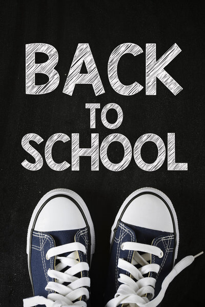 Back to school theme with  sneakers