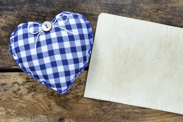 Heart decoration object with card — Stock Photo, Image