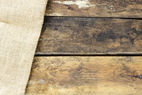 Backgrond in legno e iuta — Foto Stock