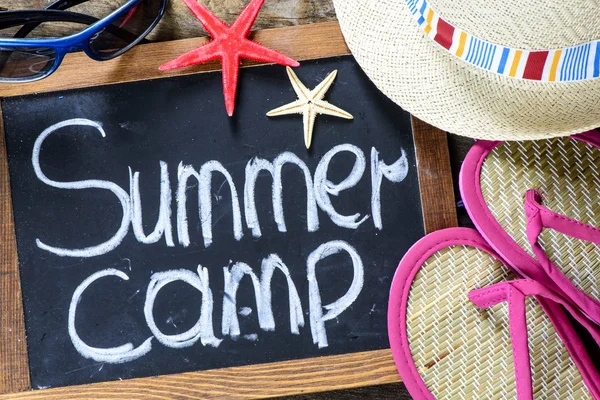 Blackboard frame with summer camp — Stock Photo, Image