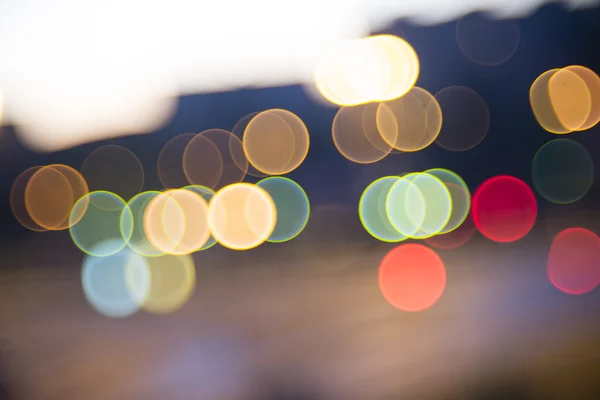 Çok renkli ufuk bokeh ışıklar — Stok fotoğraf