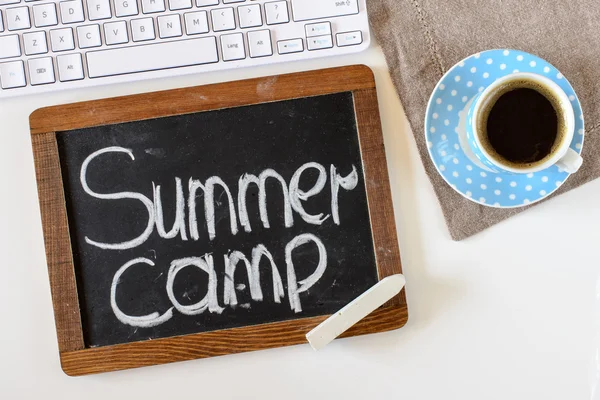 Blackboard with  summer camp — Stock Photo, Image