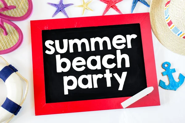 Pizarra con fiesta de playa de verano —  Fotos de Stock