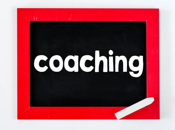 Lavagna con coaching e gesso — Foto Stock