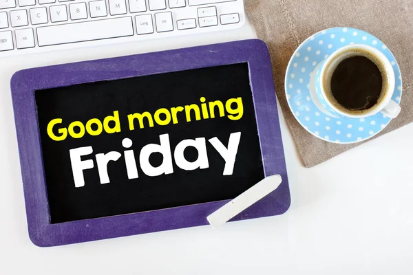 Blackboard with good morning friday — Stock Photo, Image