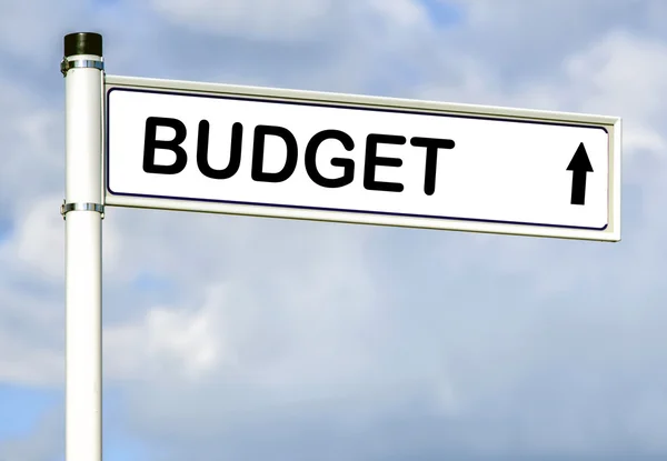 Budget  word on road sign — Stock Photo, Image