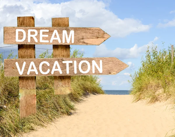 Dream vacation a jel fa út — Stock Fotó