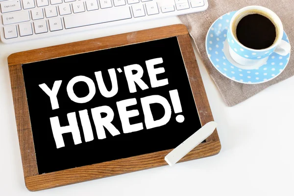 You're hired! On Blackboard — Stockfoto