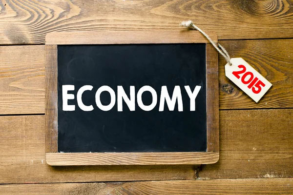 Blackboard with economy  for 2015 — 图库照片