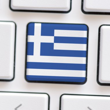 Computer  keyboard with flag of Greece