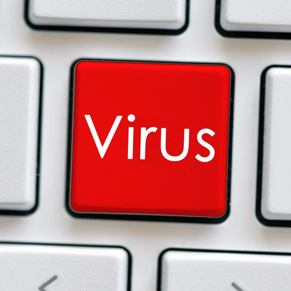 Vit tangentbord med virus  . — Stockfoto