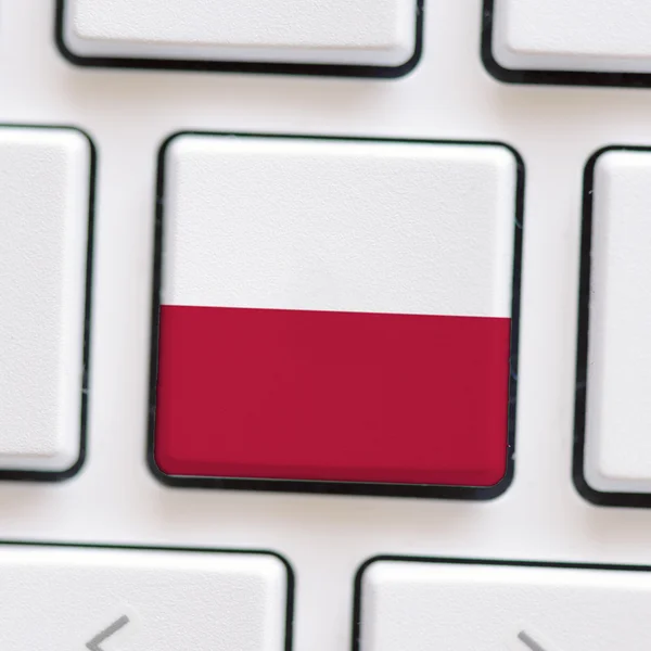 Computertastatur mit Flagge Polens — Stockfoto