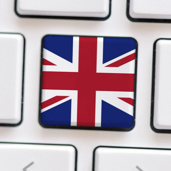 Teclado de ordenador con bandera de Gran Bretaña — Foto de Stock