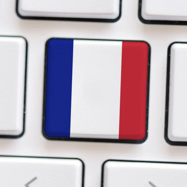 Computer keyboard with flag of France — ストック写真