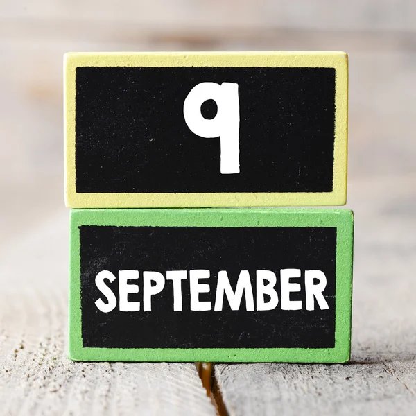 9  september on blackboards — Stok fotoğraf