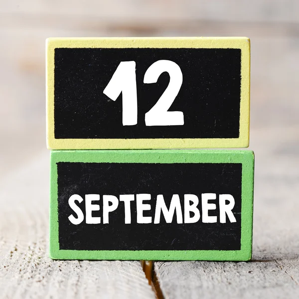 12  september on blackboards — Stock Photo, Image