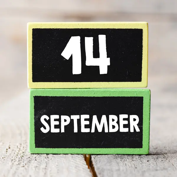 14  september on blackboards — Stock Photo, Image
