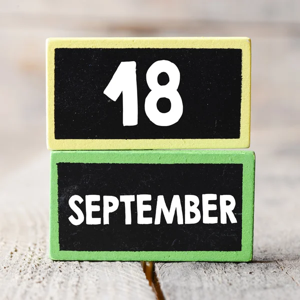 18 september on blackboards — Stockfoto
