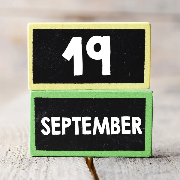 19 september on blackboards — Stock Photo, Image