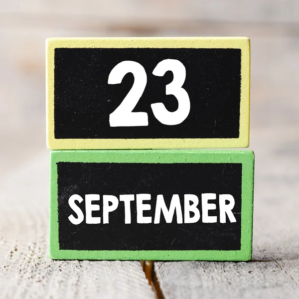23 september on blackboard — Stockfoto
