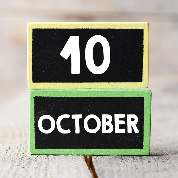 10 october on blackboards — Stock Photo, Image