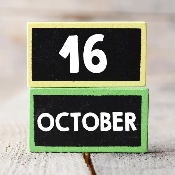 16 oktober op schoolborden — Stockfoto