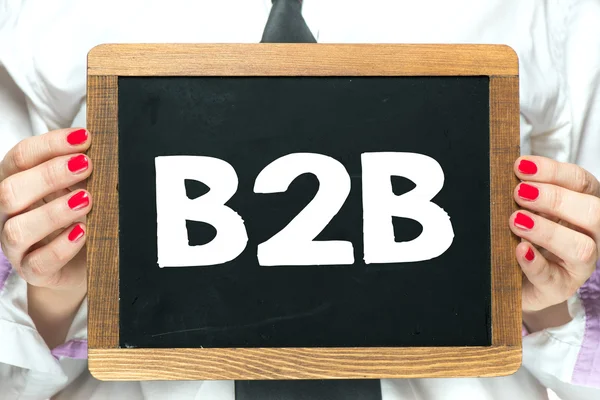 Tavlan med handskrivna B2b — Stockfoto