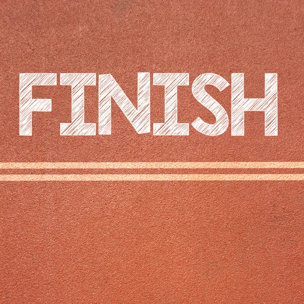 Finish on the asphalt road — Stock Photo, Image