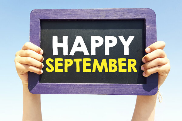 blackboard with  happy september