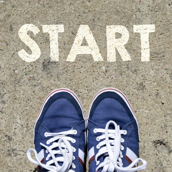 Male sneakers with start word — Stock Photo, Image