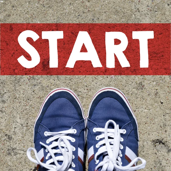 Male sneakers with start word — Stock Photo, Image