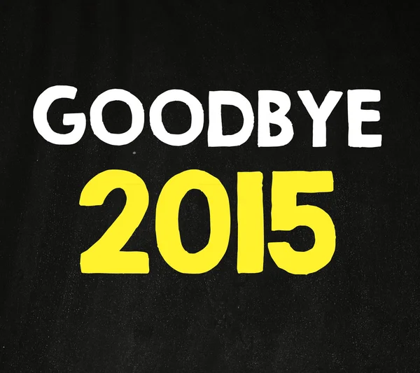 Goodbye 2015 år på blackboard — Stockfoto