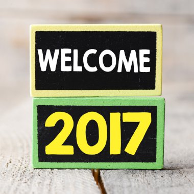 2017 yıl karatahtalar üzerinde Hoşgeldiniz