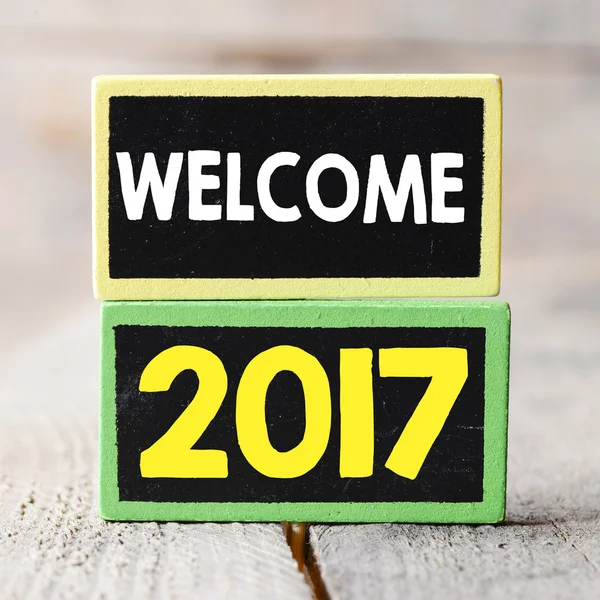 2017 yıl karatahtalar üzerinde Hoşgeldiniz