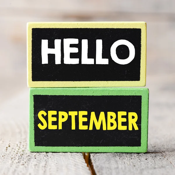 Merhaba Eylül karatahtalar ' — Stok fotoğraf