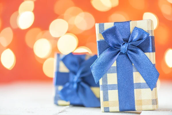 Presents with blue ribbons — Stock Photo, Image