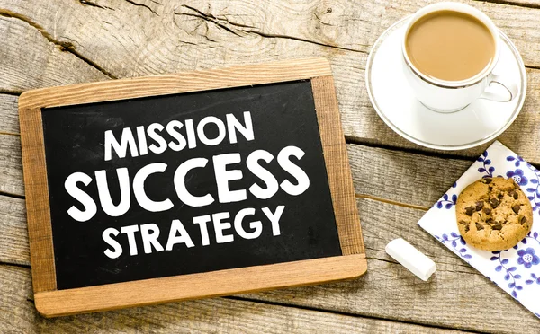 Strategia di successo missione sulla lavagna — Foto Stock