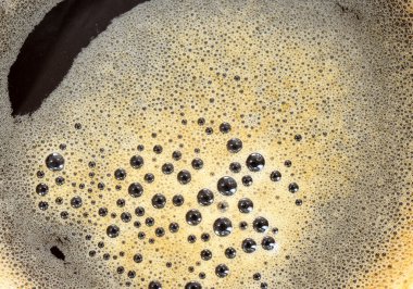 lezzetli kahve köpüğü arka plan, yakın çekim 