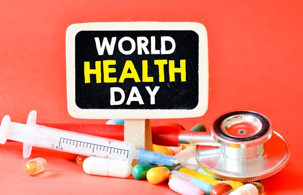 Blackboard with world health day — Stock Photo, Image