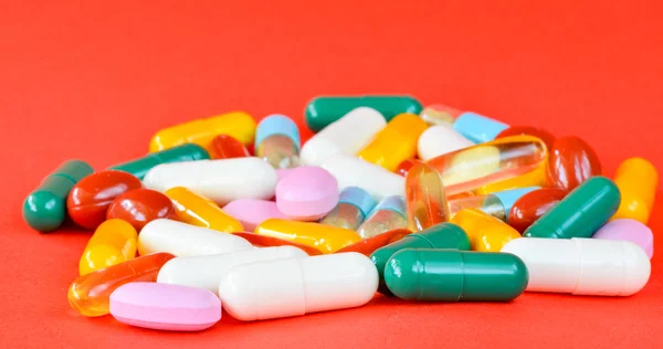 Antecedentes médicos com comprimidos — Fotografia de Stock