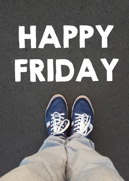 Manliga sneakers med glad fredag — Stockfoto