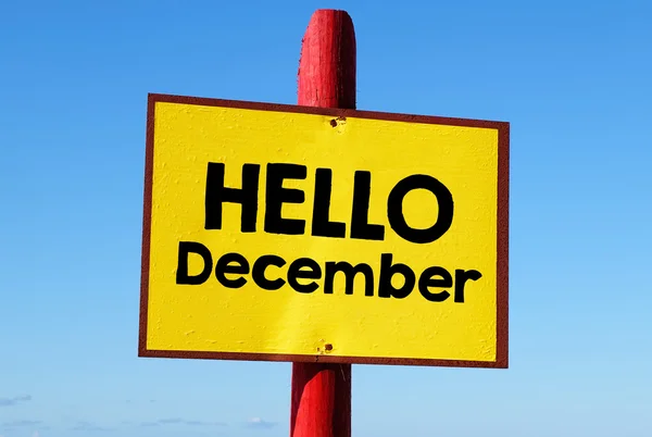 Hello december on  sign — Stock Photo, Image