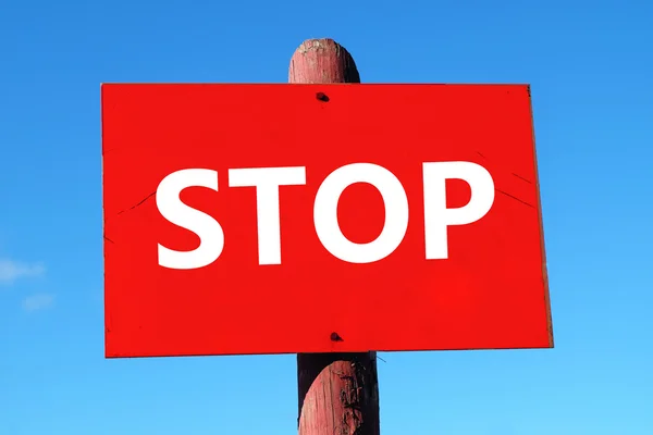 Stop on  sign on sky — Stock Photo, Image