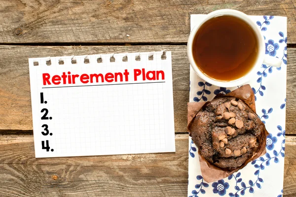 Paper sheet with retirement plan — Stock Photo, Image
