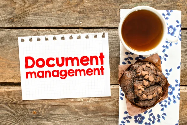 Paper sheet with document management — Stock Photo, Image