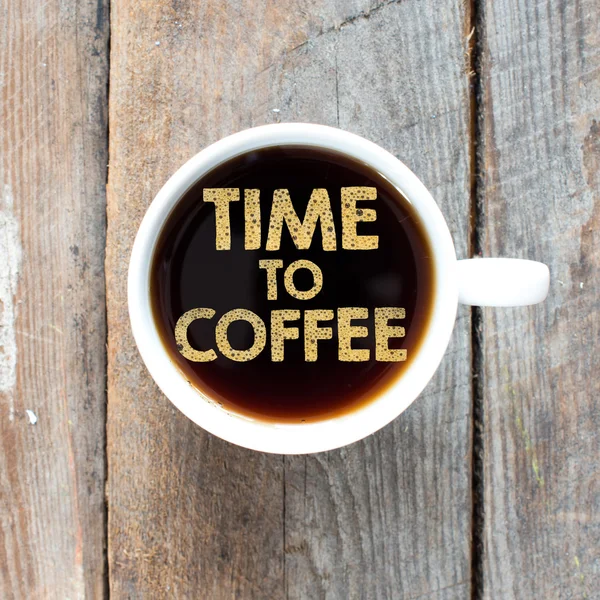 Kawa z czasem do kawy Cup — Zdjęcie stockowe