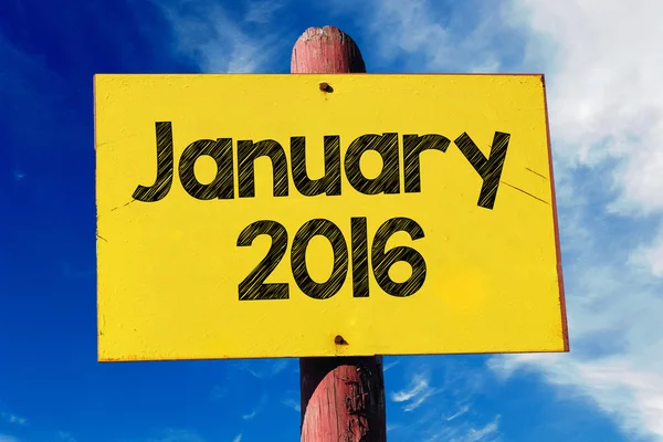 Januari 2016 op teken op sky — Stockfoto