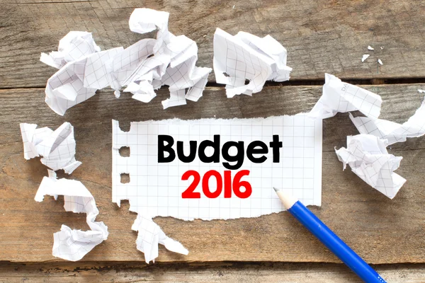 Примечание с бюджетом 2016 — стоковое фото